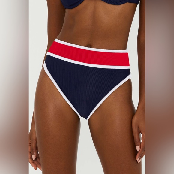 BEACH RIOT Carlotta Colorblock High waist Bikini Bottom, size Medium, $108 - Picture 8 of 10